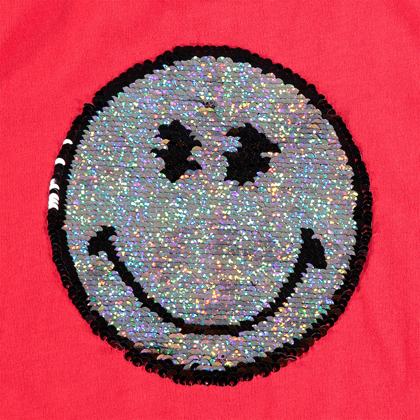 Junior - Débardeur uni avec Smiley en sequins magiques 