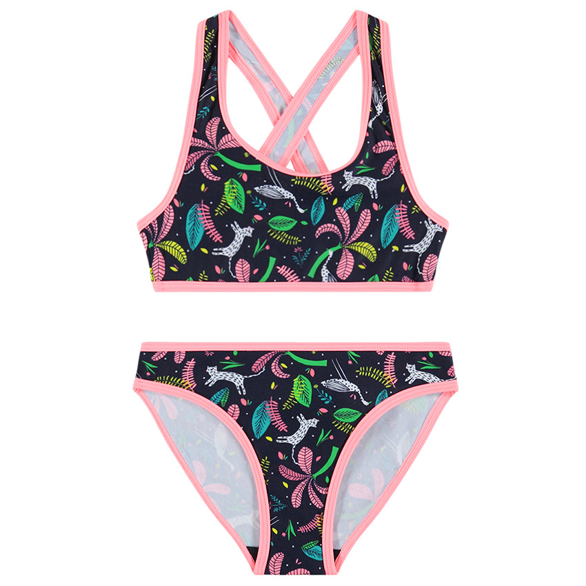 Maillot de bain 2 pièces à imprimé floral all-over 