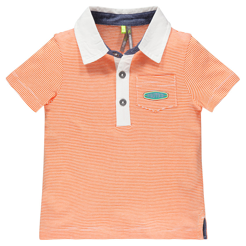 Polo manches courtes rayé avec poche 