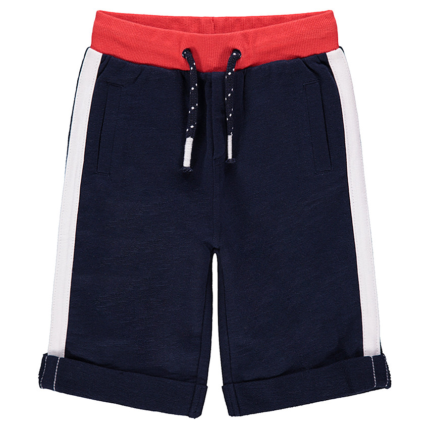 Bermuda en molleton avec bandes contrastées sur les côtés 