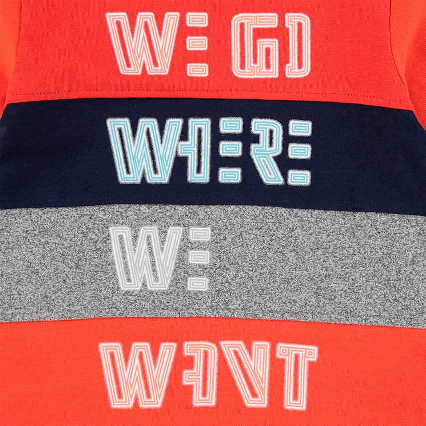 Tee-shirt manches longues en jersey avec inscriptions fantaisie 