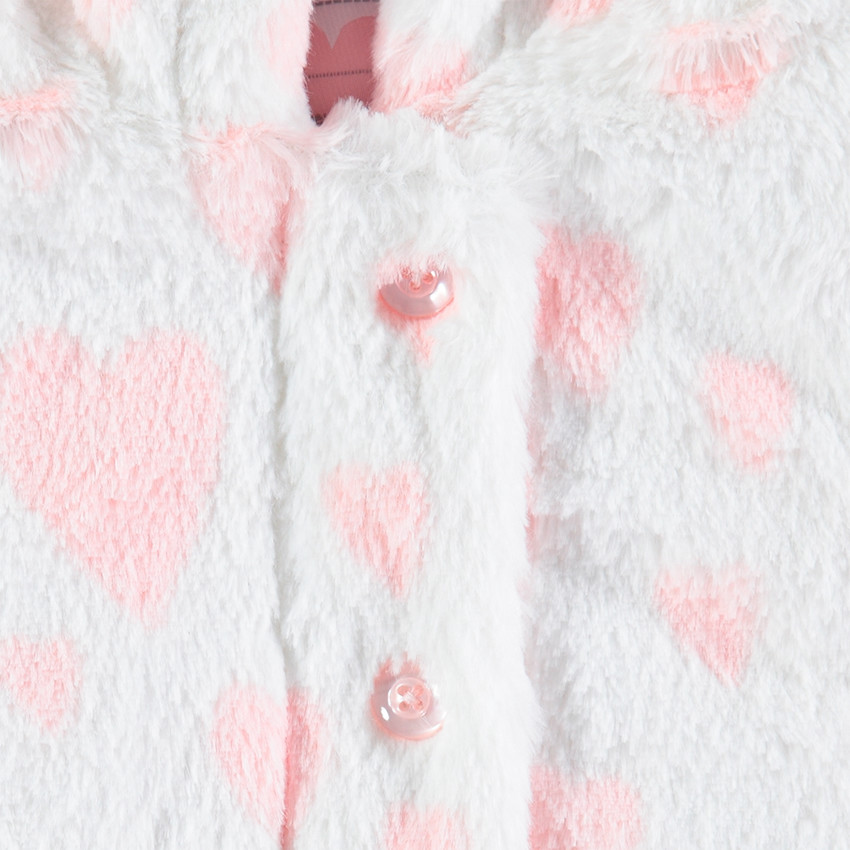 Blouson à capuche en fausse fourrure doublé jersey 