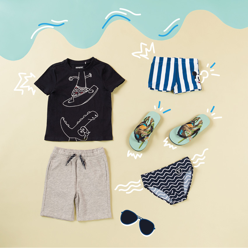 Slip de bain imprimé vagues all-over 