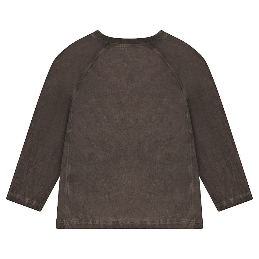 Tee-shirt manches longues avec inscription contrastée et rivets fantaisie 