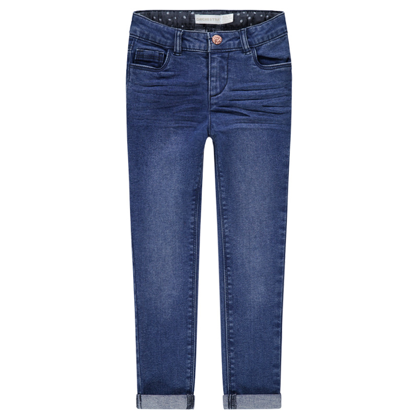 Jeans slim effet used et crinkle 