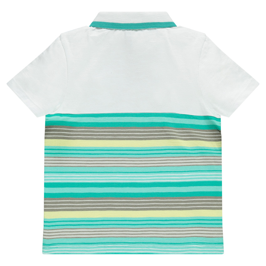 Polo manches courtes raué avec poche et scarabée printé 