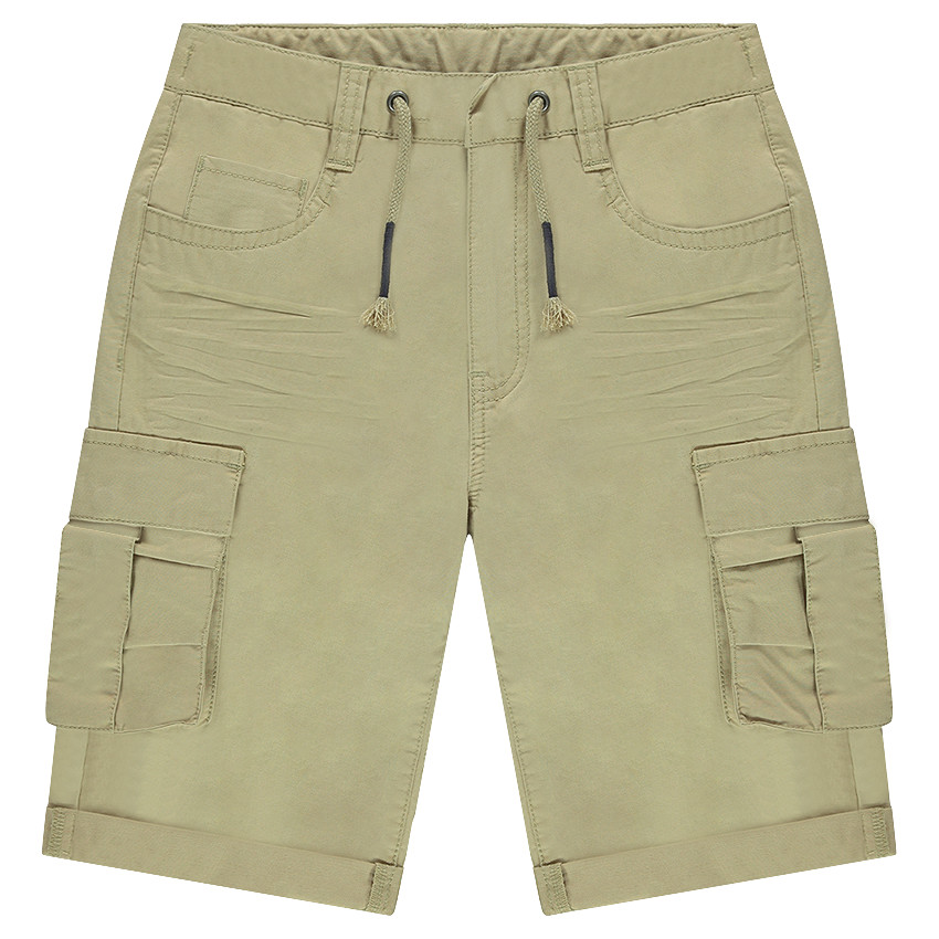 Junior - Bermuda en twill effet crinkle avec poches 