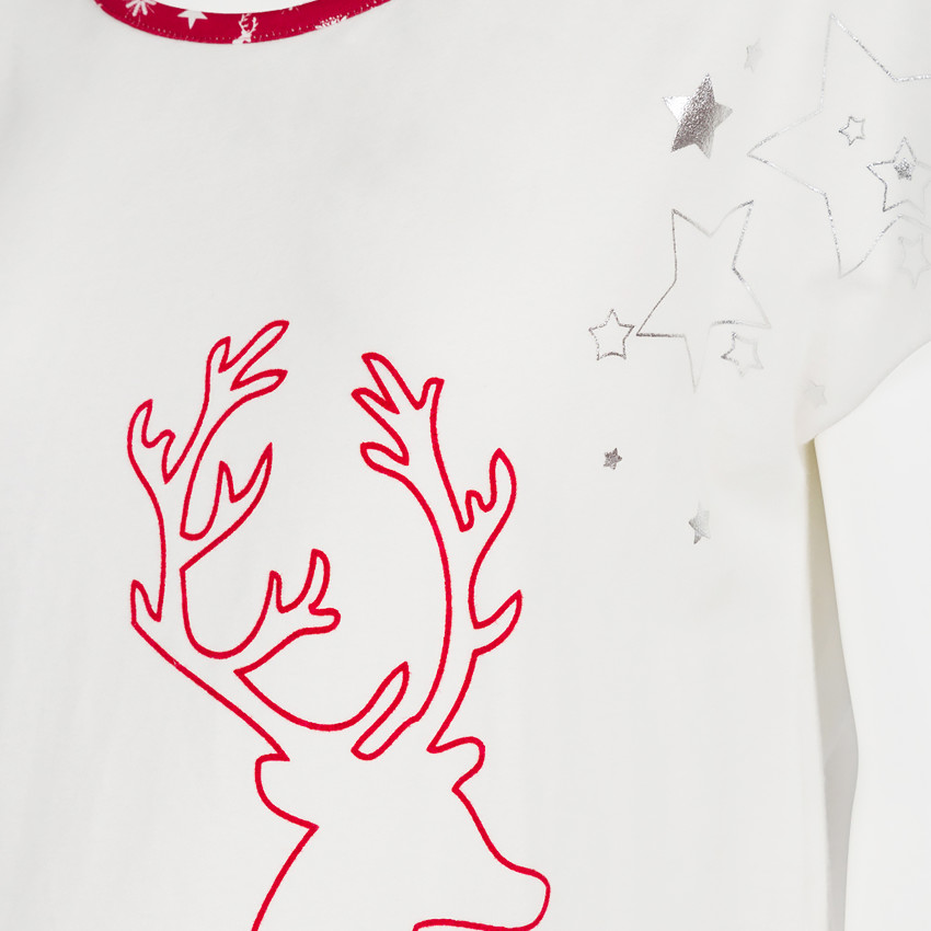 Tee-shirt large de grossesse print élan et étoiles argentées 