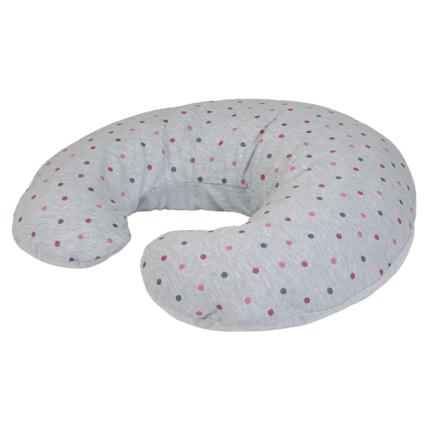 Coussin d'allaitement Softy Feed - Gris à pois 