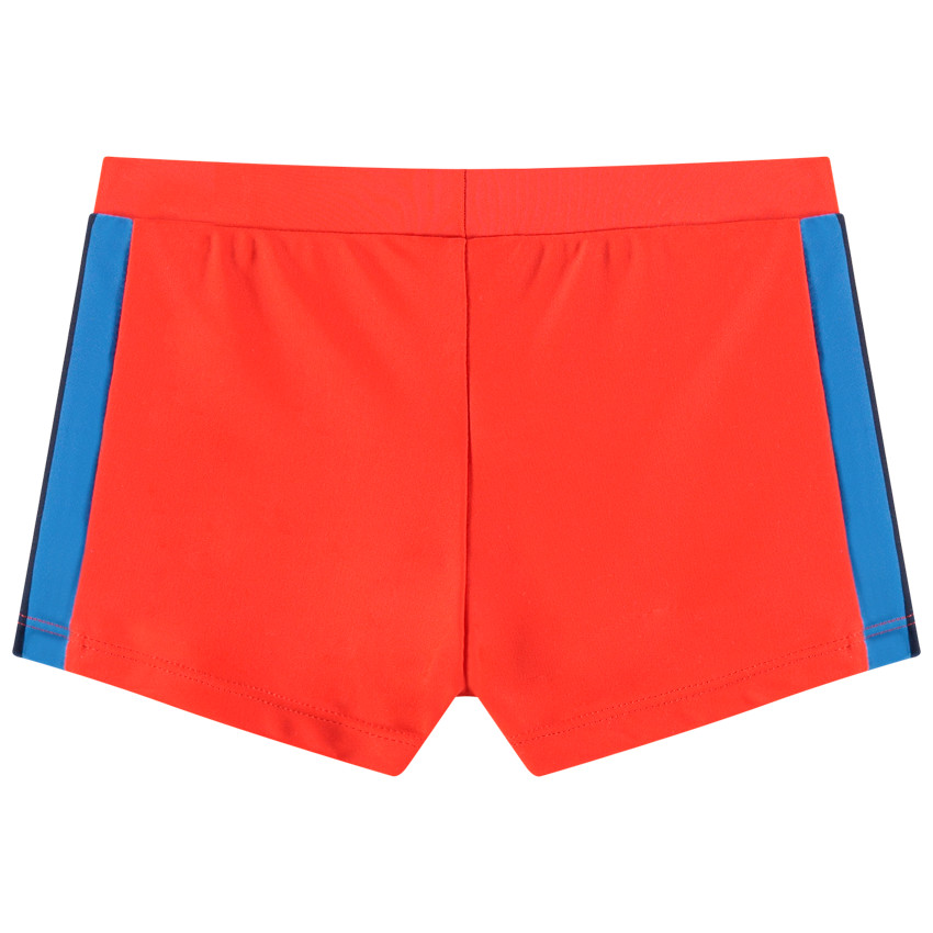 Boxer de bain à bandes contrastées et print chien  