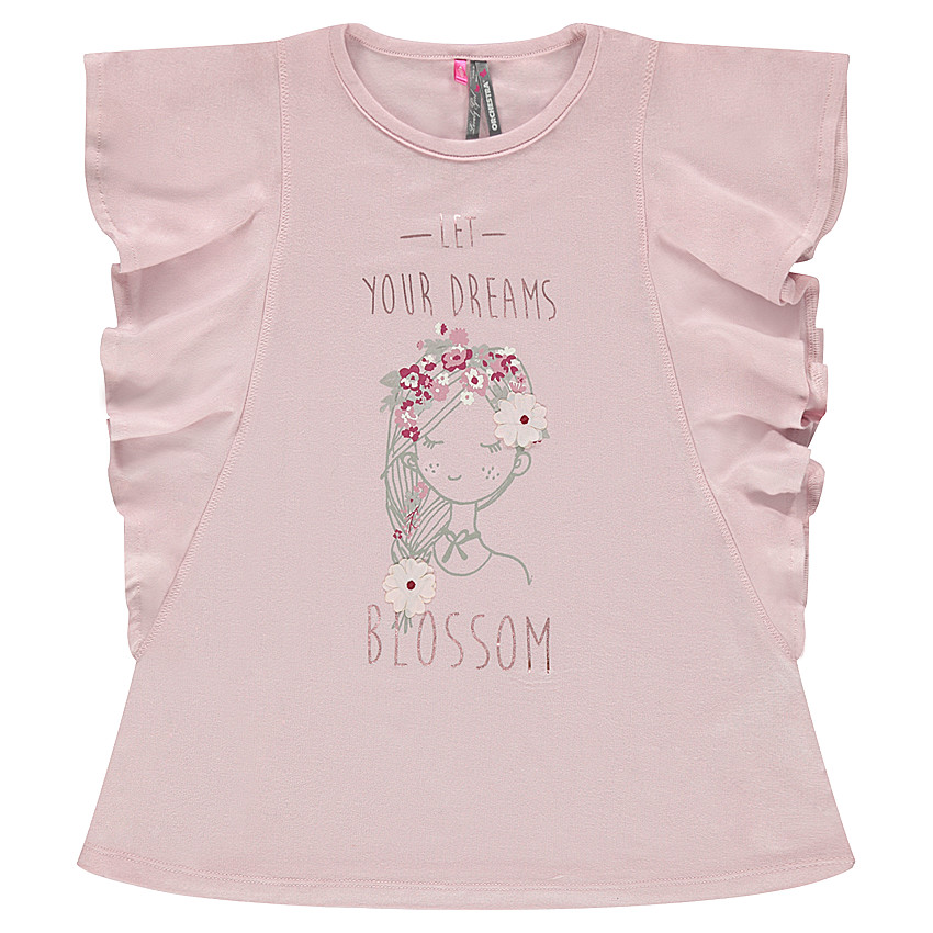 Tunique manches courtes volantée avec princesse printée 