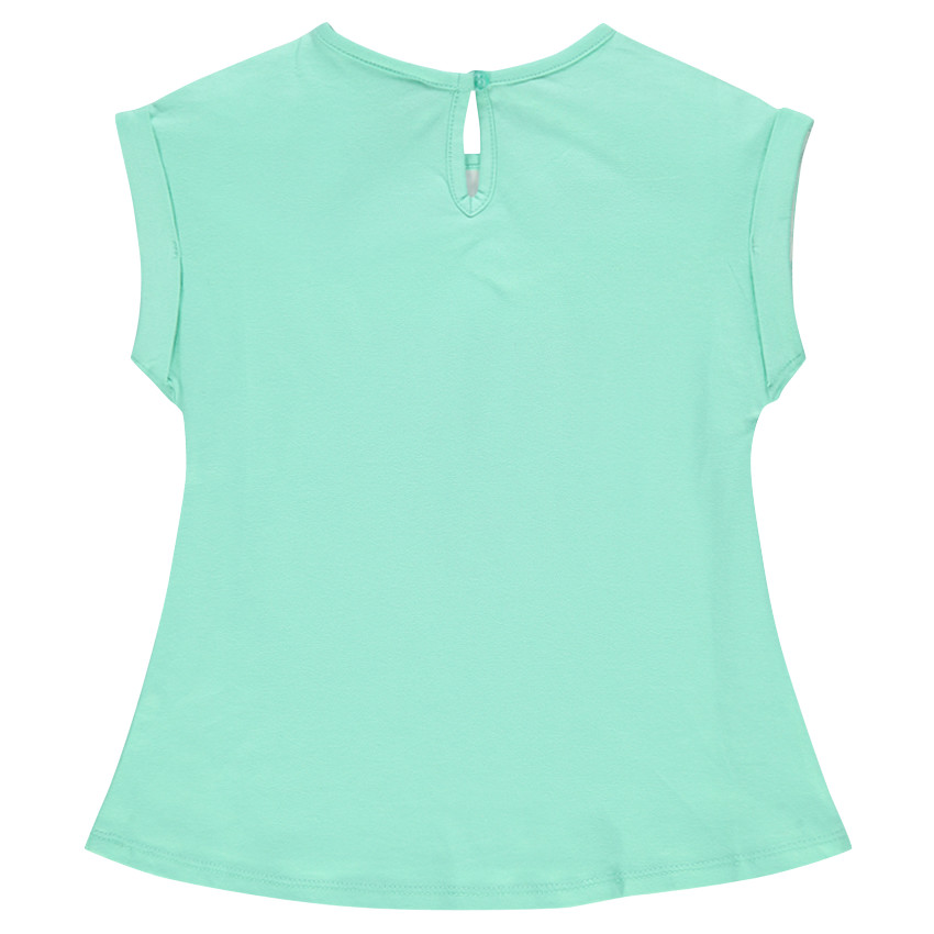 Tunique manches courtes bicolore print papillons 