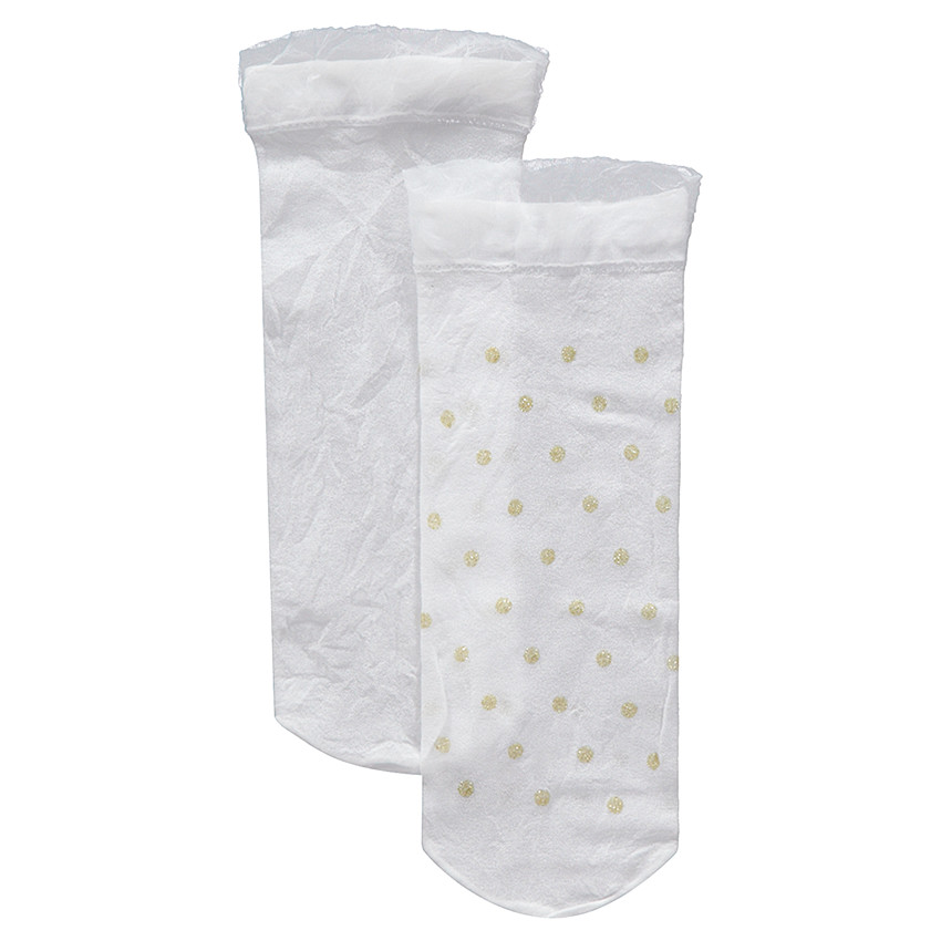 Lot de 2 paires de chaussettes fines à pois / unies 