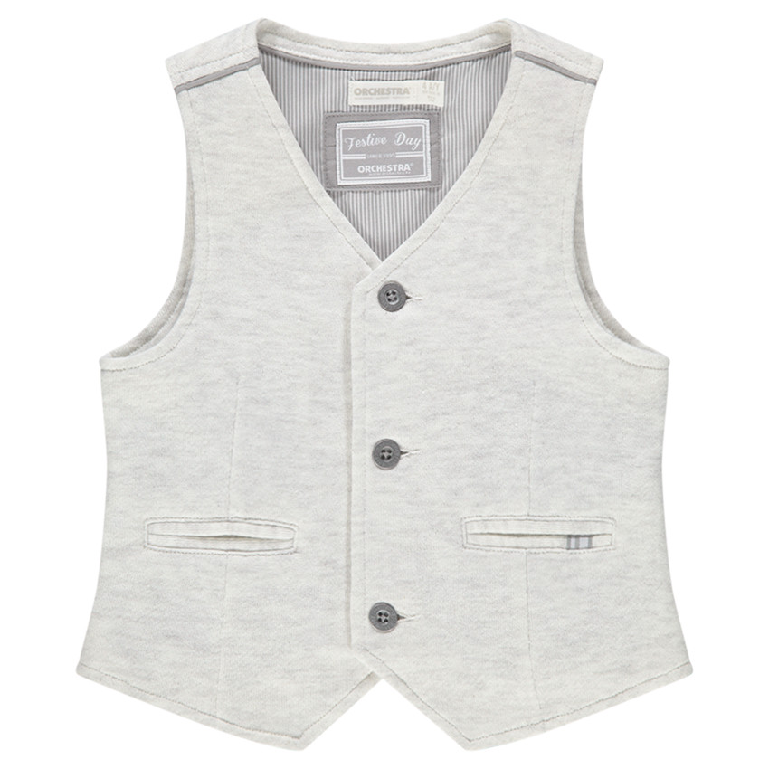 Gilet serveur de cérémonie en jersey avec doublure rayée 