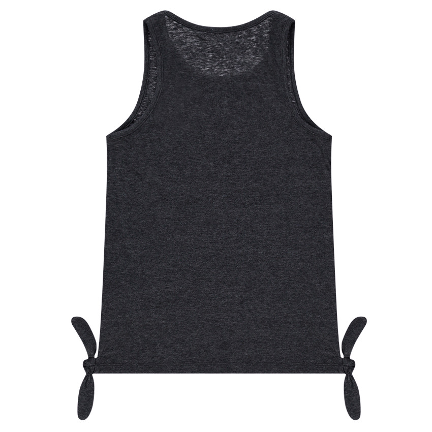 Junior - Débardeur en maille slub avec noeuds et message printé 