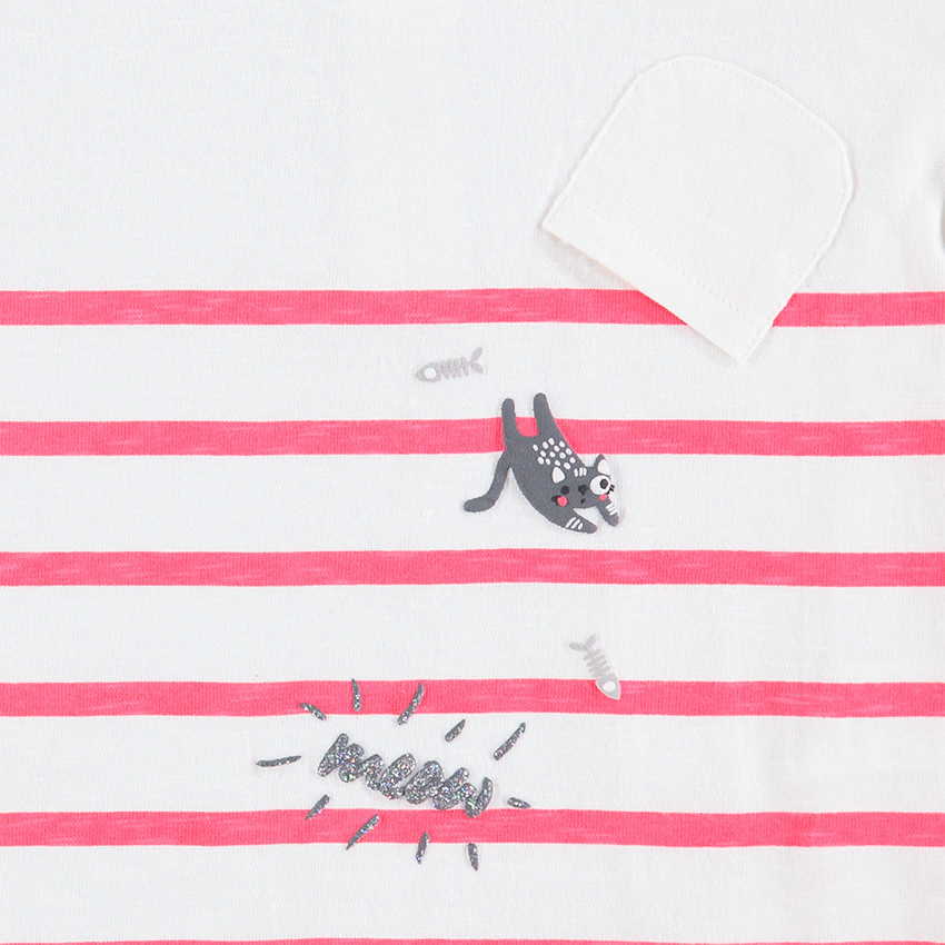 Marinière en jersey avec motifs printés et touches de paillettes 