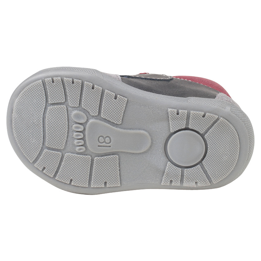 Bottillons en cuir bi-matière avec large scratch 