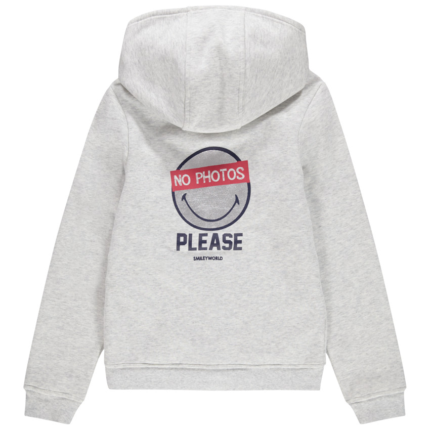 Junior - Gilet à capuche en molleton doublé sherpa print Smiley 