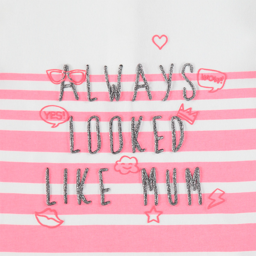 Sweat en molleton style marinière avec message pailleté 