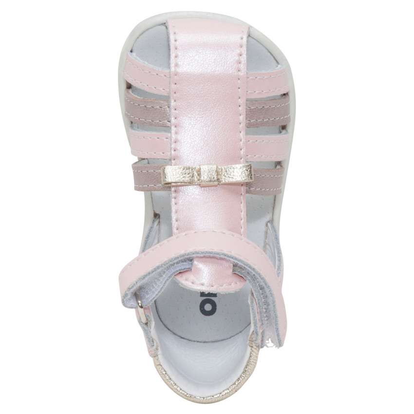 Nu-pieds irisés en cuir avec lanière à scratch 