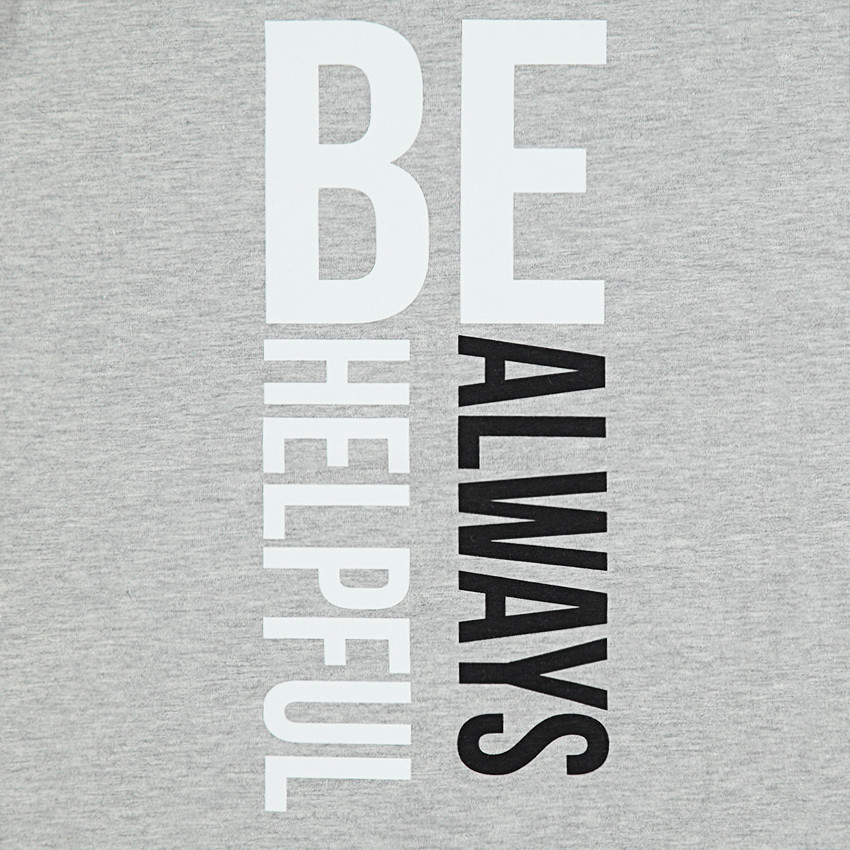 Tee-shirt manches longues gris avec texte printé 