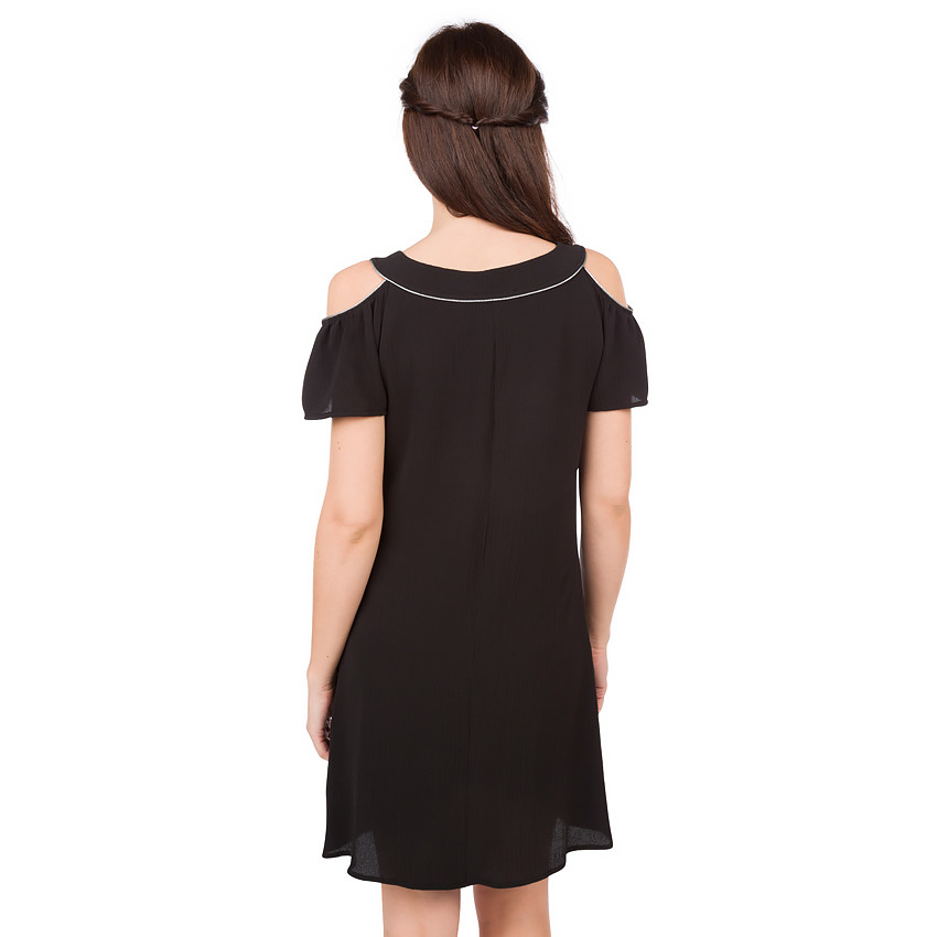 Robe de grossesse en crêpe avec épaules dénudées 