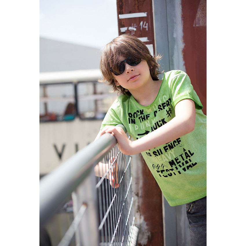 Junior - Tee-shirt manches courtes en jersey surteint avec inscriptions printées 