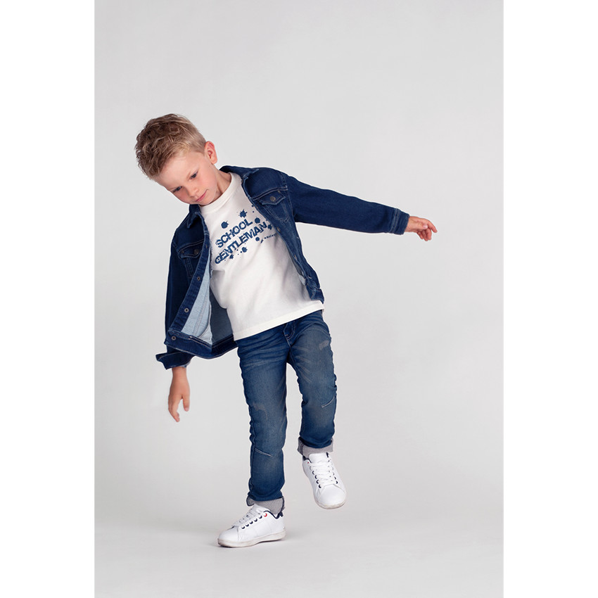 Tee-shirt manches longues en jersey avec message printé 