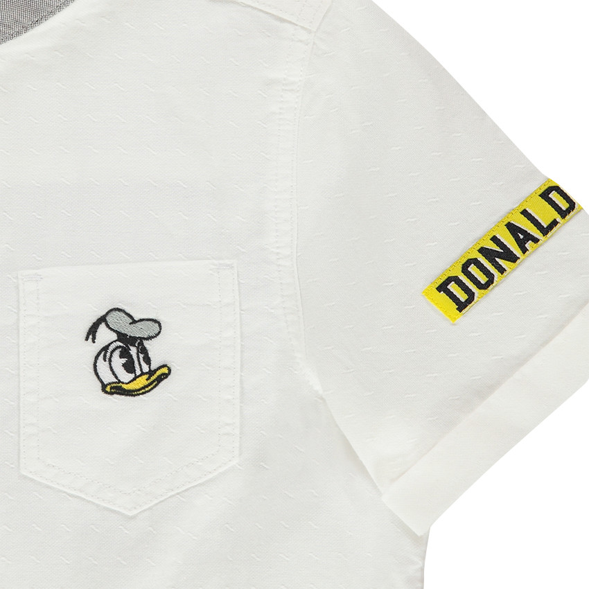 Chemise manches courtes Disney avec broderies Donald 