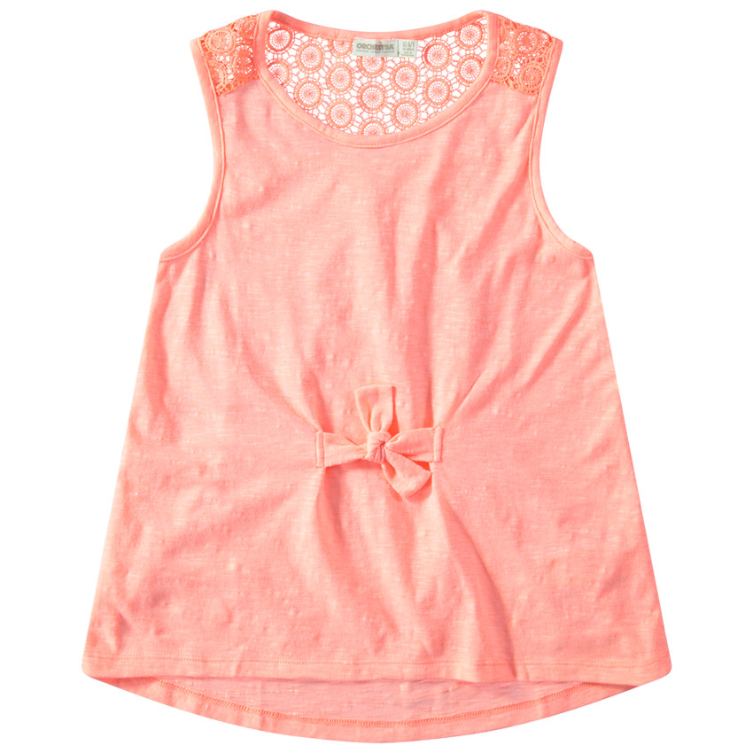 Junior - Débardeur en maille slub avec dentelle au dos 