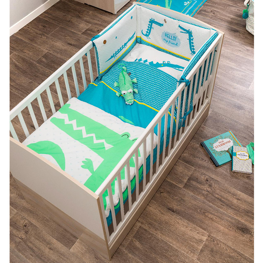 Edredon en popeline motif crocodile 80 x 125 cm 