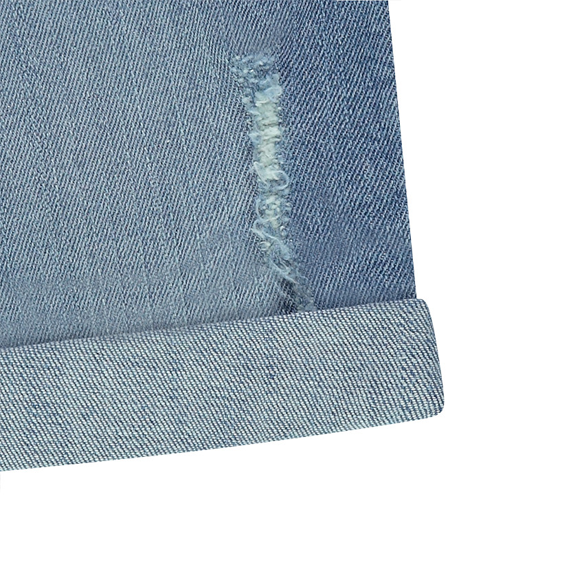 Bermuda en jeans effet used 