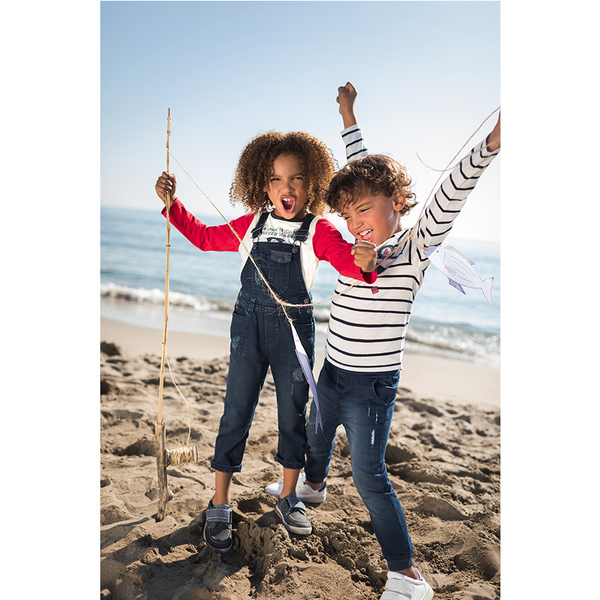 Tee-shirt manches longues en jersey avec marin printé 