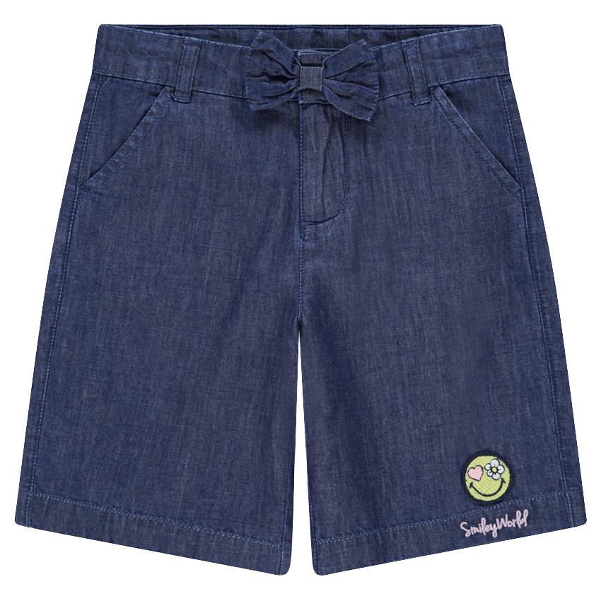 Short long en chambray avec Smiley brodé 