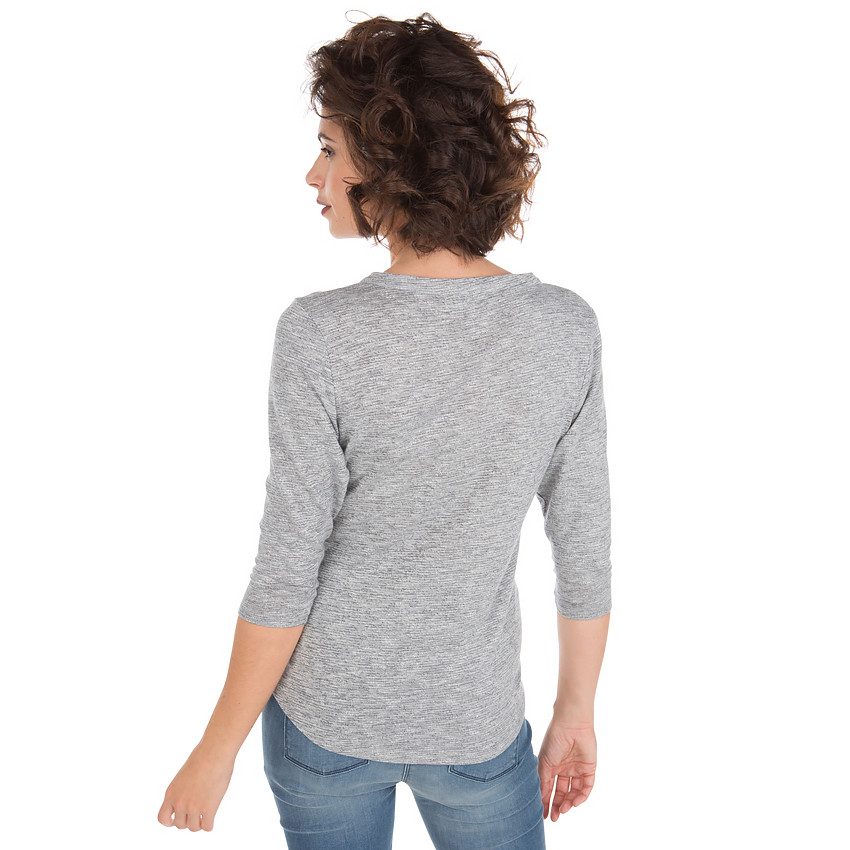 Tee-shirt manches longues avec col à lacets 