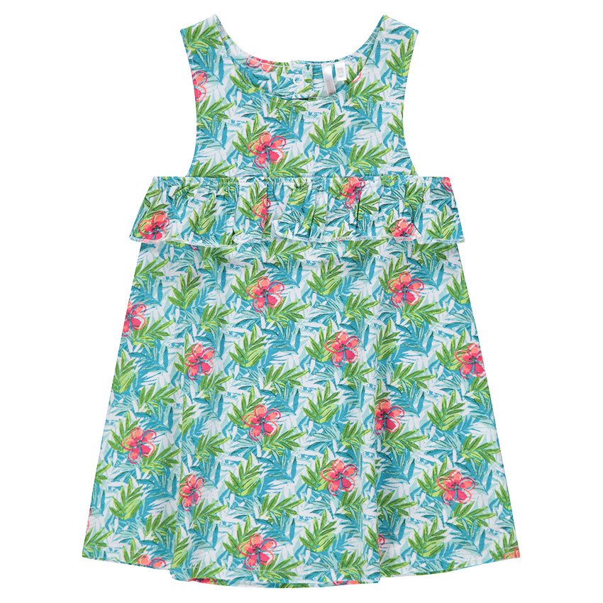 Robe sans manches avec dos ajouré et volant 