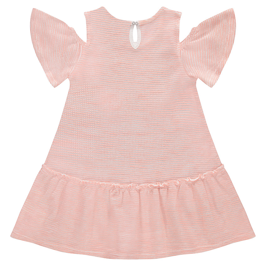 Robe en molleton avec épaules ajourées et manches volantées 