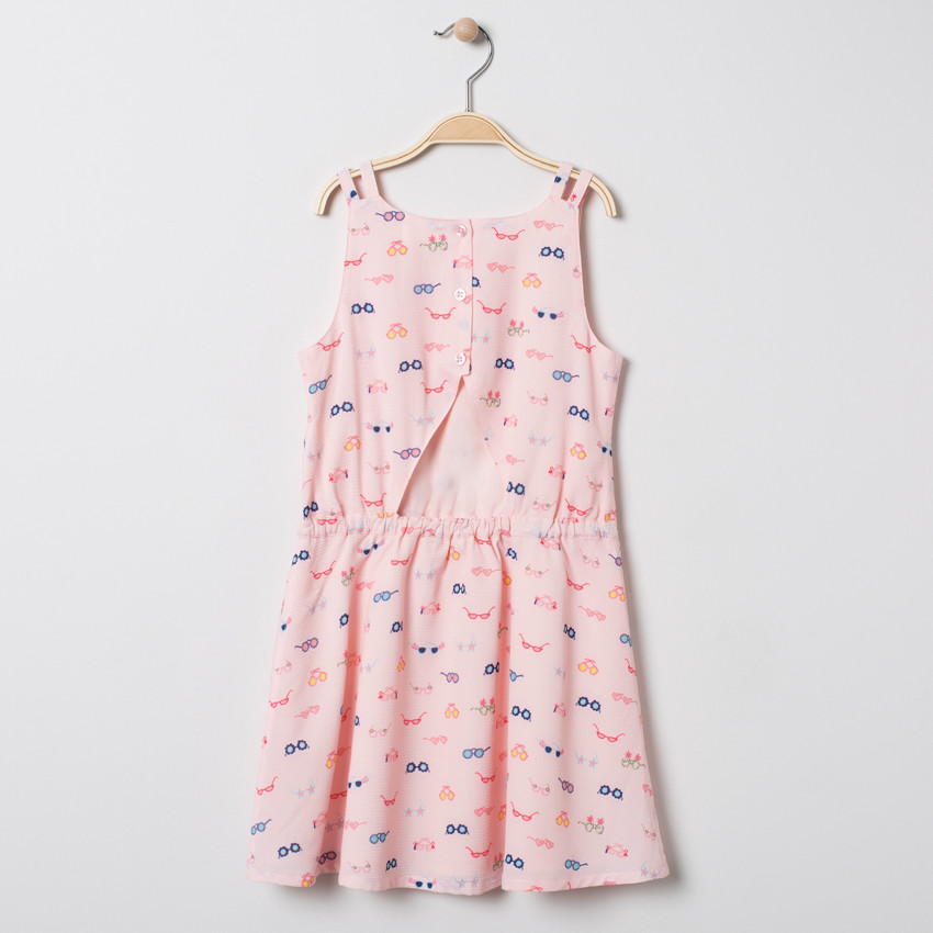Robe à fines bretelles imprimée lunettes all-over 