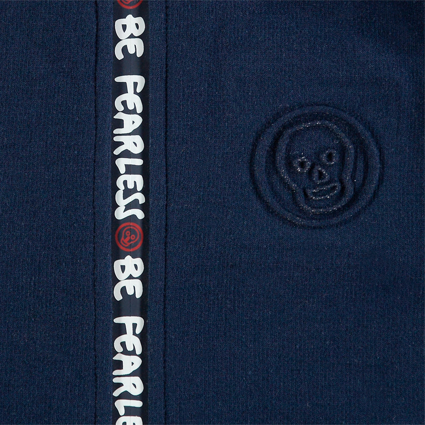 Jogging en molleton bleu nuit à capuche doublée sherpa 