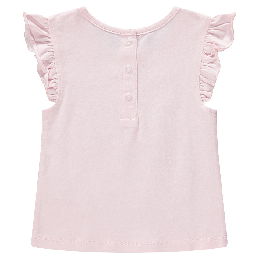 Lot de 2 tee-shirt manches courtes volantées uni/imprimé all-over 