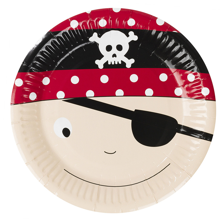 x 10 assiettes anniversaire en carton motif Pirate 