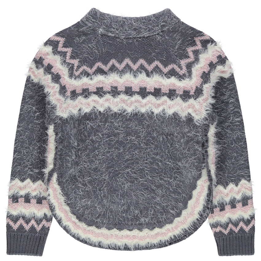 Pull en jacquard en tricot poil esprit poncho 