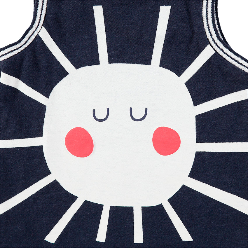 Ensemble avec débardeur print soleil et bermuda en éponge 