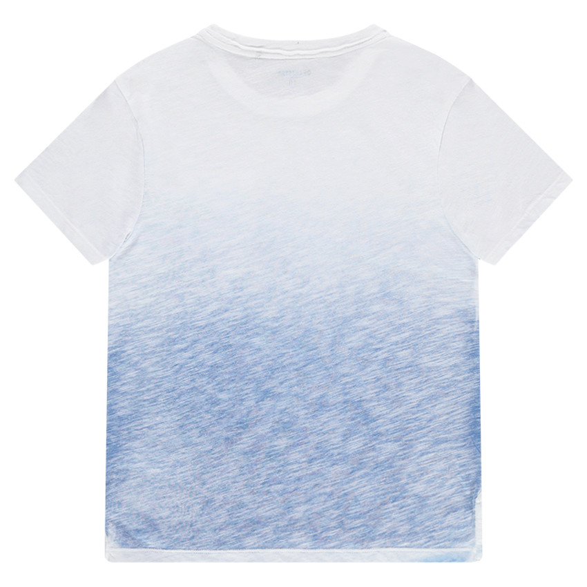 Junior - Tee-shirt en jersey slub effet tie and dye avec découpe et poche 