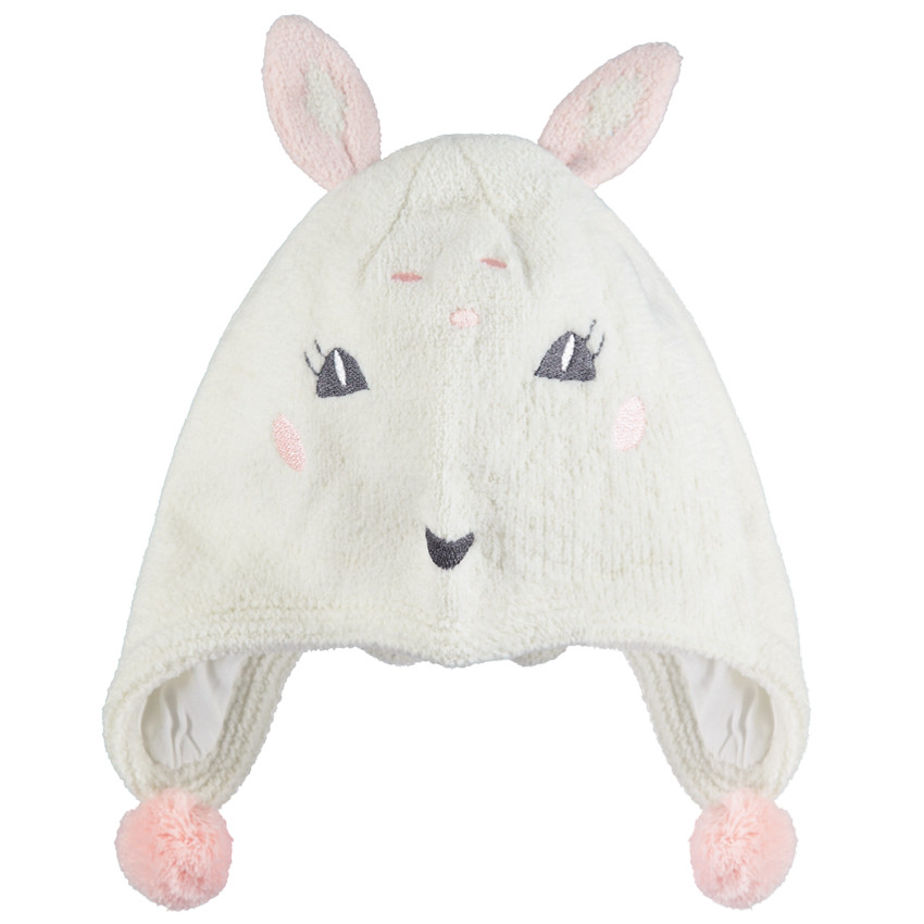 Bonnet péruvien doublé jersey avec oreilles de lapin 