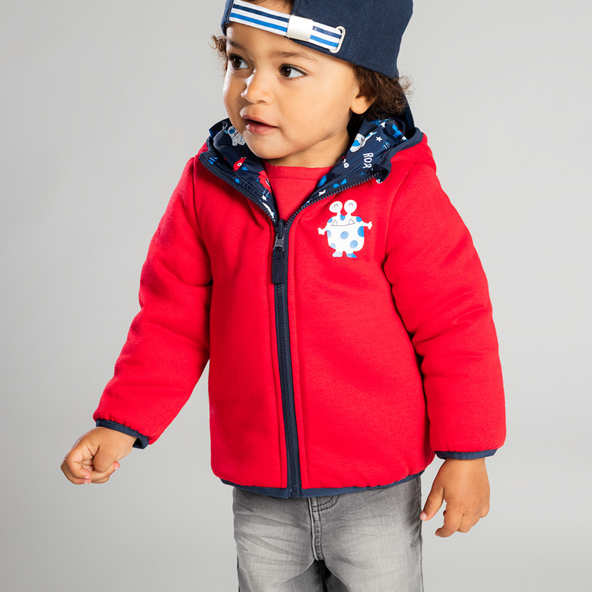 Coupe-vent imprimé et uni en micropolaire avec monstres printés 