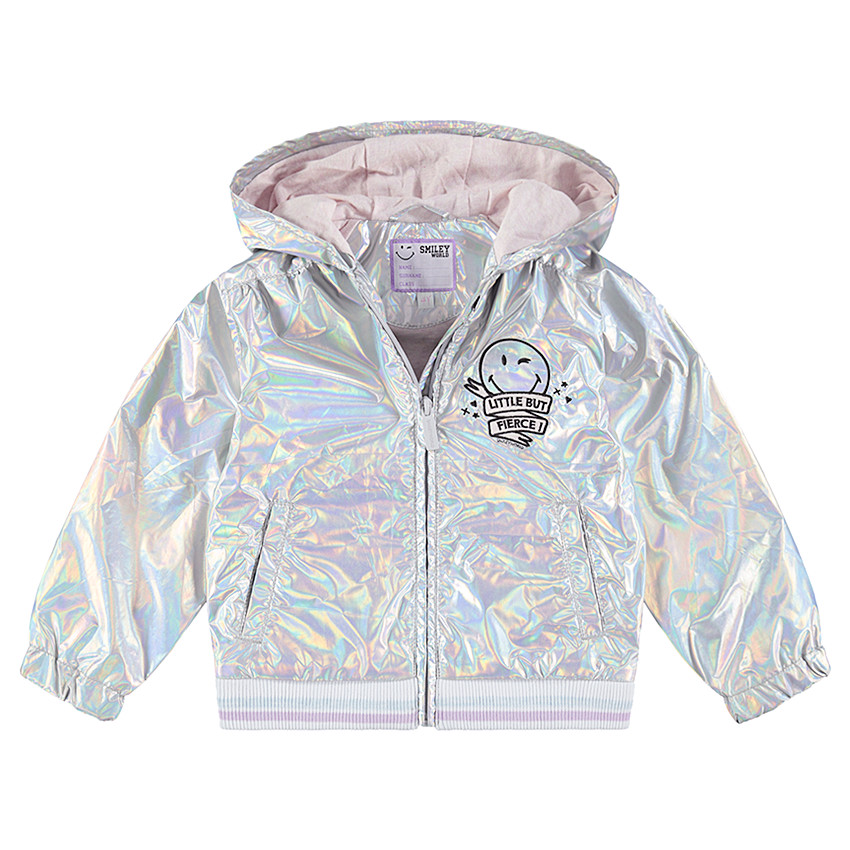 Blouson iridescent doublé jersey avec motif Smiley brodé 
