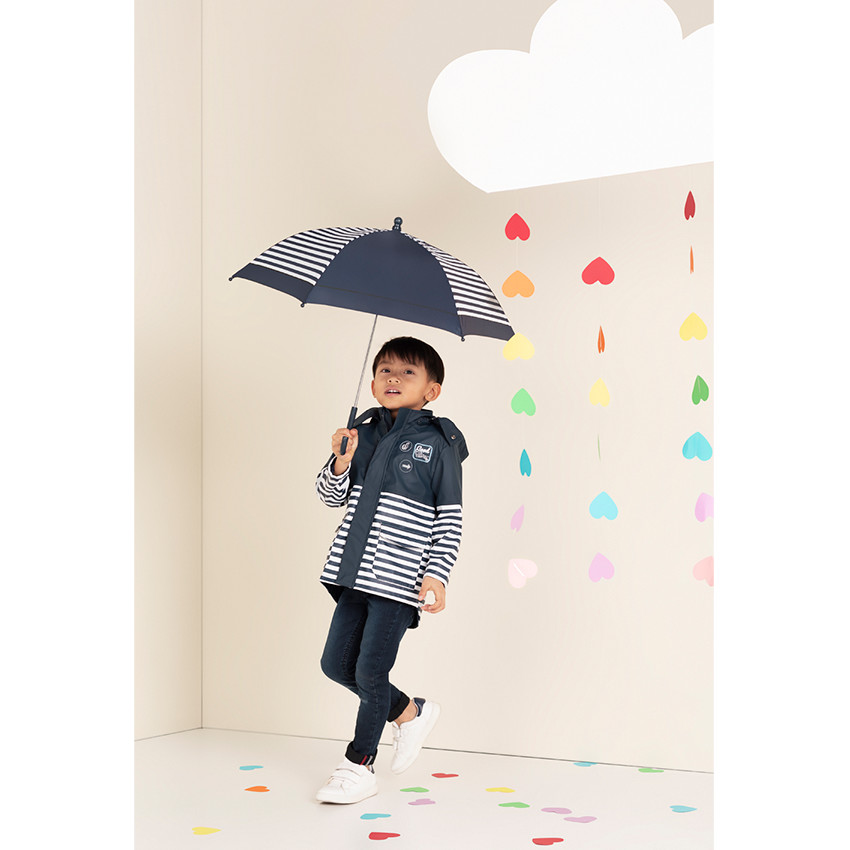 Coupe-vent en gomme avec rayures placées et badges 