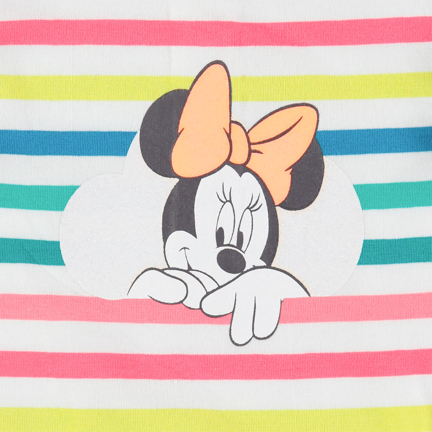 Ensemble avec tunique rayée print Minnie Disney et short en éponge 