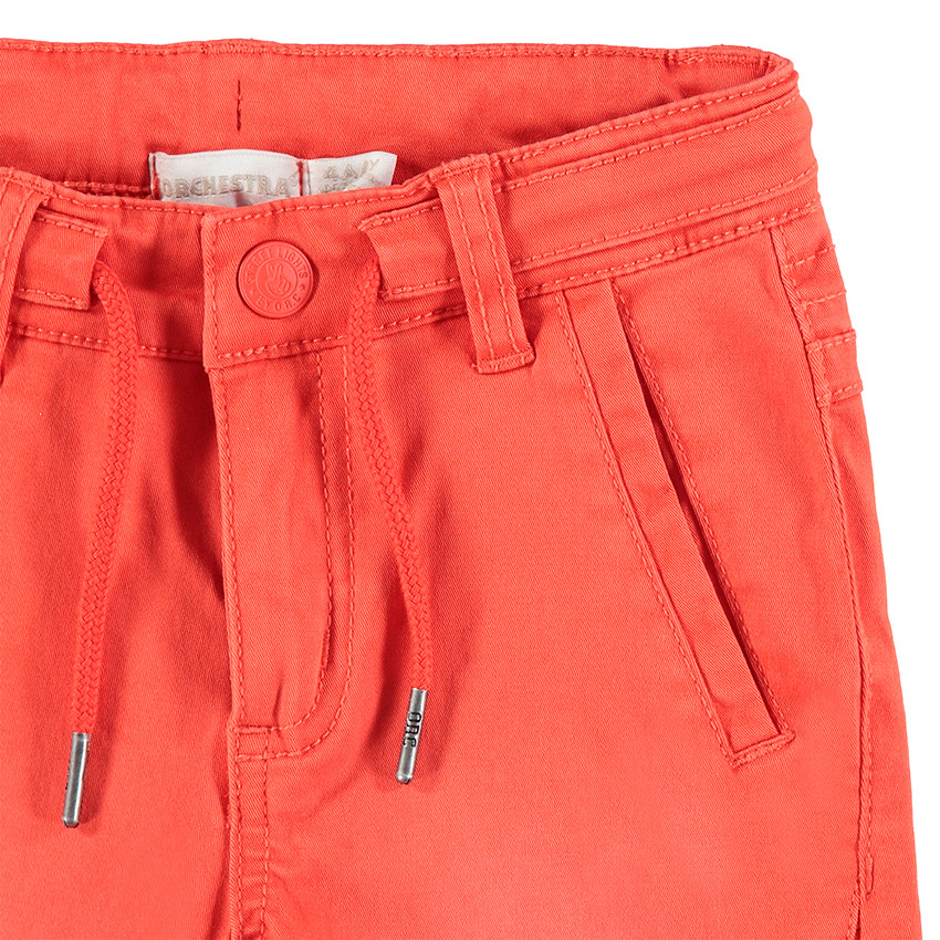 Pantalon en coton surteint orange effet used 